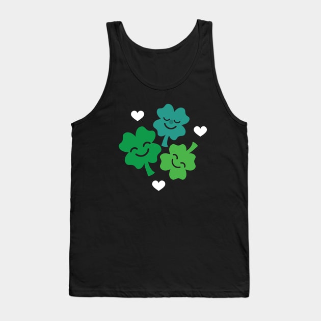 Cute Four Leaf Clovers and Hearts! Tank Top by VicEllisArt